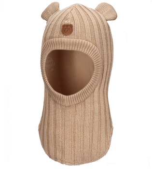 Kominiarka merino, zimowa dla dziecka, Elodre, beżowy piaskowy, 46-50 cm