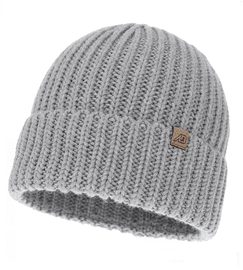 Czapka męska wełniana, 100% merino, Nober, szara, 56-60 cm
