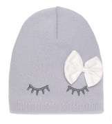 Czapka wiosenna/jesienna dla dziewczynki, szara, z rzęsami, Resena, 52-54 cm