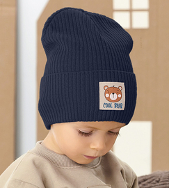 Czapka wiosenna dla chłopca, dzianina, Siiti, granatowy, 46-50cm