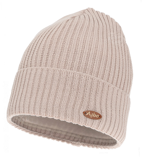 Czapka zimowa damska, 50% merino, Lissha, jasno-beżowa (07), 55-58 cm	