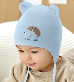 Czapka na wiosnę/jesień, dla chłopca, wiązana, Letah, 40-42 cm