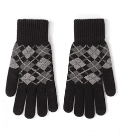 Męskie rękawiczki dotykowe, dzianinowe, czarne, S/M