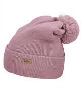 Czapka merino z pomponem, Mjaia, wrzosowy róż, 48-54 cm