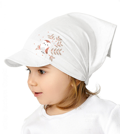 Chustka z daszkiem na gumce, dla dziewczynki, biała, Coruja, 46-50 cm