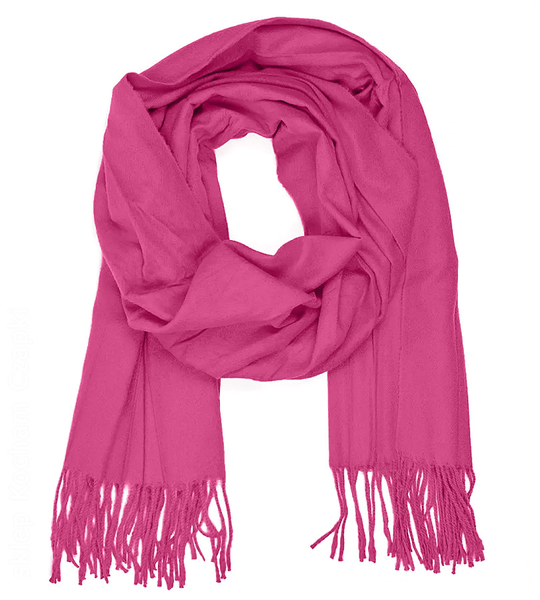 Szalik damski, różowy, róż fuksja
