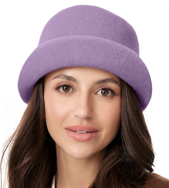 Kapelusz damski zimowy, wełniany, Demeter, fioletowy, 54-55 cm