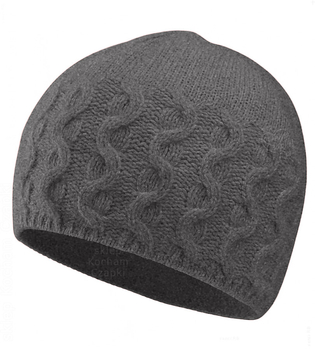 Czapka damska z wełny merino i kaszmiru, jesienna/zimowa, Elitana, szara, 54-56 cm