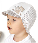 Czapka na lato dla chłopca, z siateczką, Meoso, biały + beżowy, 48-50 cm