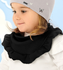 Chustka pod szyję dla dziewczynki, z bawełny, czarny, wiek 3-24 miesięcy