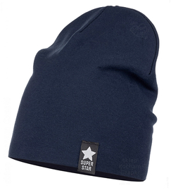 Czapka damska wiosenna, bawełniana, Kashia, granatowa, 55-56 cm