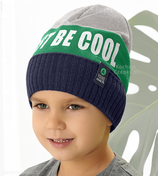 Dzianinowa czapka beanie dla chlopców Just Be cool, rozm. 48-52cm 