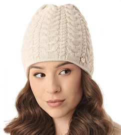 Czapka zimowa, damska, Wennis, jasny beż, 55-57 cm