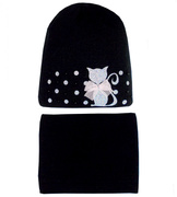 Komplet  czapka i komin dla dziewczynki  Karlen rozm. 46-49 cm