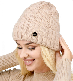 Czapka zimowa damska, Verwool, beżowa, rozm. 54-56 cm