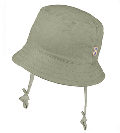 Kapelusz lniany, khaki, Madelino, z jonami srebra, 46-48cm