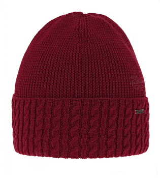 Czapka zimowa damska, 50% merino, Beffe, bordowa, 55-57cm	