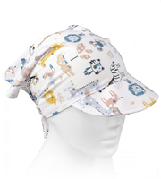 Chustka z daszkiem dla chłopca, wiązana na lato, AM-02, zoo, 45-48 cm