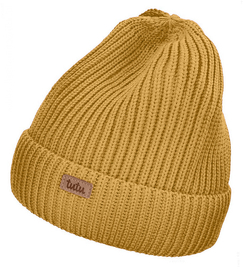 Czapka merino zimowa, dla chłopca, Sedile, musztardowa, 51-55 cm