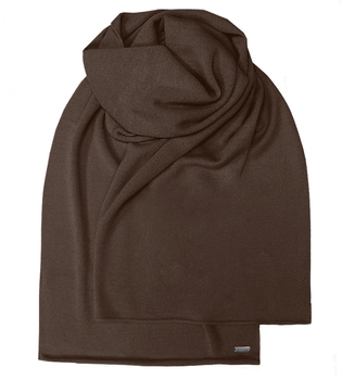 Duży, długi szalik damski, oversize 672, na jesień, zimę, brązowy (05)