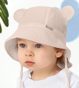 Kapelusz dla dziewczynki, muślinowy, beżowy, Alcotia, 50-52 cm