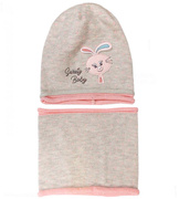 Komplet dla dziewczynki, czapka i komin, na wiosnę/jesień, Juvinia, rozm. 45-48cm