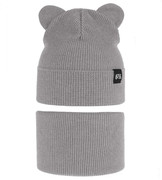 Komplet wiosenny/jesienny dla chłopca, czapka i komin, szary (2), Jragan, 50-54 cm