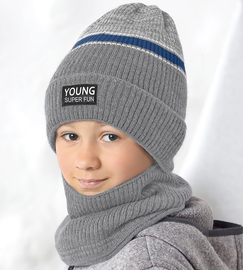 Czapka i komin dla chłopca SuperFun rozm. 50-54 cm