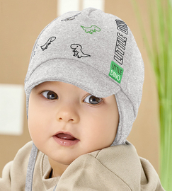Czapka wiosenna / jesienna dla chłopca, Tikras, jasny szary, 51-54 cm