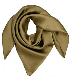 Chusta damska, apaszka satynowa, oliwka, 70x70 cm