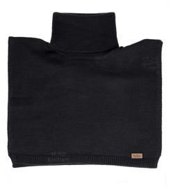 Komin z golfem z wełny merino, uniwersalny, damski, młodzieżowy, czarny