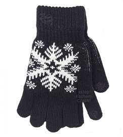 Rękawiczki dotykowe dla chlopca, dla dziewczynki, do telefonu, ciepłe zimowe, czarne, rozm. 10-14 lat