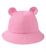 Kapelusz dla dziewczynki, ciemny różowy, z uszkami, obw.  44-46