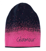 Czapka wiosenna-jesienna dla dziewczynki, Pascuala, róż+granat, 48-52 cm