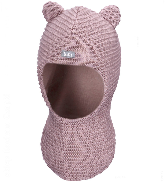 Kominiarka zimowa z wełny merino dla dziewczynki, Calleto, wrzosowy róż, 44-48 cm 