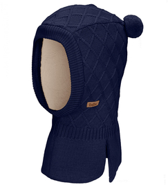 Kominiarka dla chlopczyka, wełna merino, granatowa, Dissa, 44-48 cm