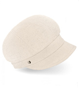 Czapka damska z lnu na lato, z daszkiem, Laura, lniany naturlany, 56-60 cm