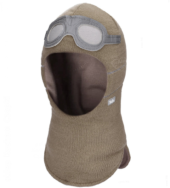 Kominiarka merino 30%, dla chłopca, Utegar, khaki, 44-48 cm 