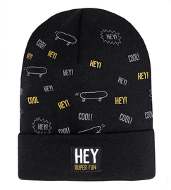 Czapka wiosenna jesienna dla chłopca, czarna, Hey Super, rozm. 51-54 cm