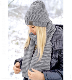 Czapka zimowa i szalik damski, z polarem GISELE rozm. 54-56 cm