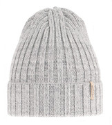 Czapka zimowa damska, Simmi, z wełną merino, szary melanż, 55-58 cm