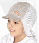 Czapka na lato dla chłopca, z siateczką, Botish, beżowa, 49-51 cm