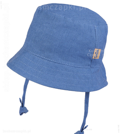 Lniany kapelusz chłopięcy Madelino jony srebra rozm. 46-48 cm