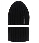 Komplet zimowy dla chłopca, czapka i komin, Vilidio, czarna, 48-51 cm