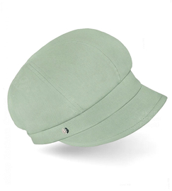 Czapka damska z lnu na lato, z daszkiem, Laura, zielony (80% len), 56-60 cm