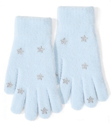 Rękawiczki dla dziewczynki, ciepłe, z cyrkoniami, do telefonu, R29, niebieskie, 8-12 lat