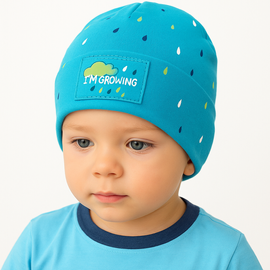 Czapka wiosenna/jesienna dla chłopca, z wywinięciem, Growing, 44-46 cm