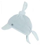 Muślinowa chustka z daszkiem dla chłopca, Bokos, jasny niebieski, 42-48 cm