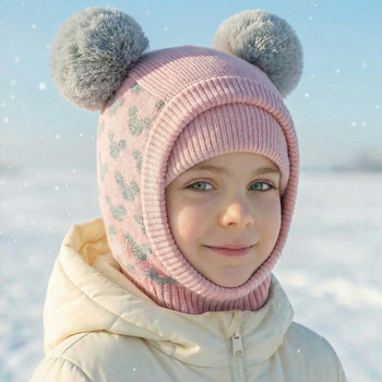  Kominiarka zimowa dla dziewczynki, różowy, Chando, 50-54 cm 