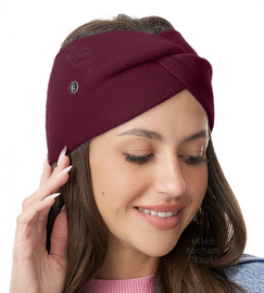 Opaska damska, zimowa, angora, Sioma, bordowa, 54-58 cm